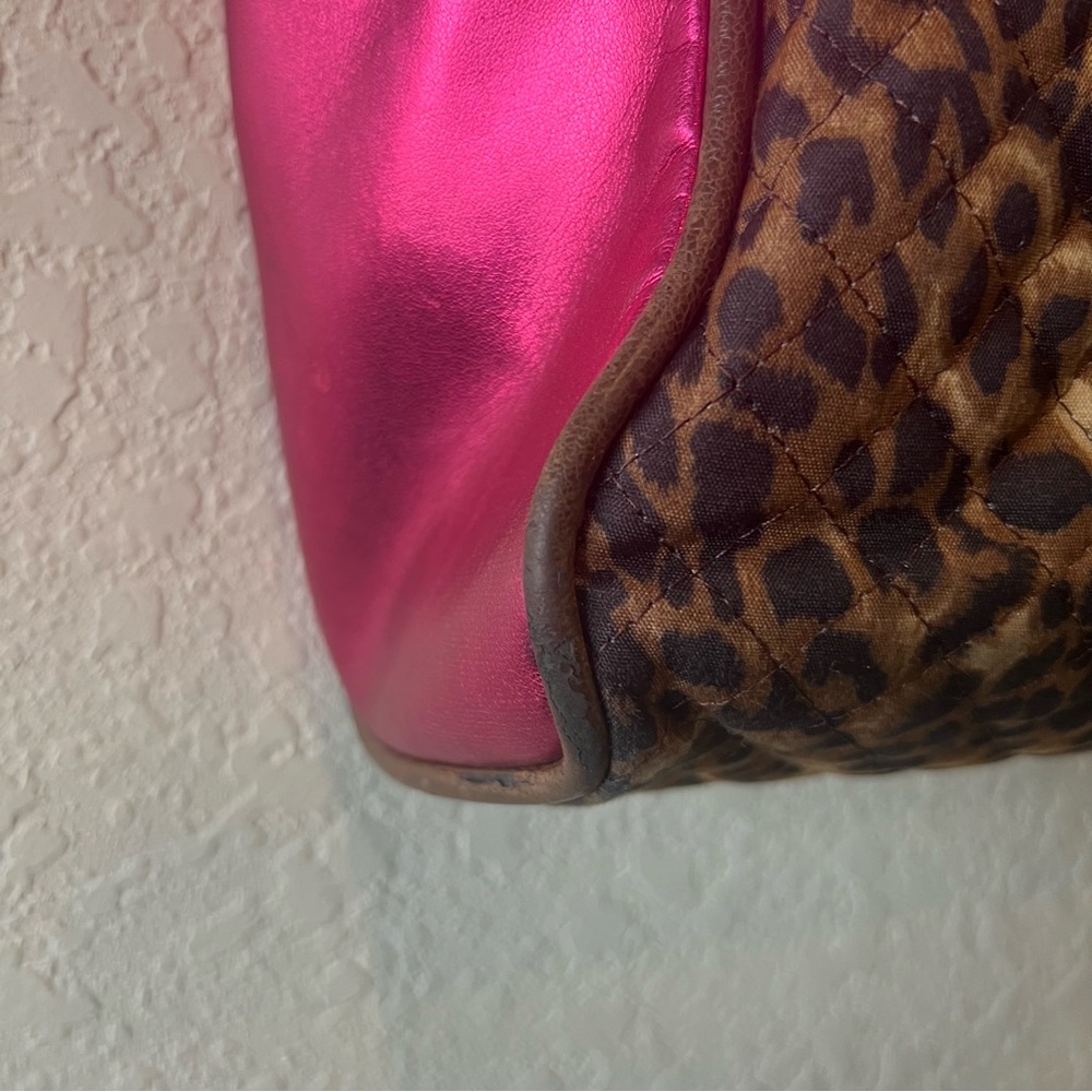 Consuela Leopard Print Tote with Pink Metallic Sides - Picture 9 of 16